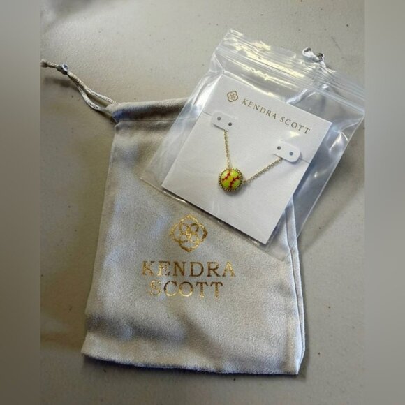 Kendra Scott Softball Gold Short Pendant Necklace - Picture 8 of 9